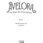 "Avelora: Die Magie des Sonnenpferds, Band 2. Amelie Benn. Mit Illustrationen von Alina Brost. Baumhaus-Logo unten."