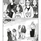 Illustration: Fünf Personen beten mit erhobenen Händen. Darunter vier Personen, die einen Friedhof verlassen.