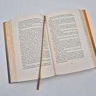 Ein geöffnetes Buch zeigt Text auf Seite 234 und 235. Ein goldenes Lesezeichen liegt mittig. Ornamente am Seitenrand.