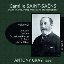 Camille Saint-Saens (1835-1921): Klavierwerke, Paraphrasen &amp; Transkriptionen Vol.2 - Oratorio, Cantata, Occasional Pieces, J. S. Bach, Luis de Milan, 2 CDs