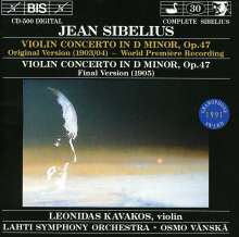 Jean Sibelius (1865-1957): Violinkonzert op.47 (Urfassung v.1903), CD