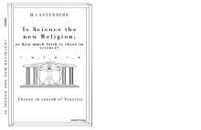 Hans Laufenberg: Is Science the new Religion?, Buch