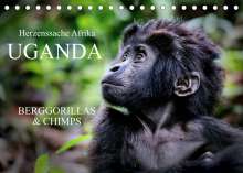 Wibke Woyke: UGANDA - Berggorillas &amp; Chimps (Tischkalender 2022 DIN A5 quer), Kalender