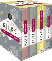 Rainer Maria Rilke: Rainer Maria Rilke, Werke in vier Bänden (Gedichte I - Gedichte II - Erzählende Prosa - Schriften) (4 Bände im Schuber), Buch