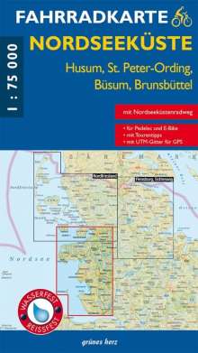 Fahrradkarte Nordseeküste - Husum, St. Peter-Ording, Büsum, Brunsbüttel 1 : 75 000, Diverse