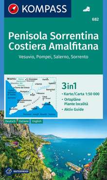 KOMPASS Wanderkarte 682 Penisola Sorrentina, Costiera Amalfitana, Vesuvio, Pompei, Salerno, Sorrento, Diverse
