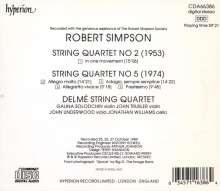 Robert Simpson (1921-1997): Streichquartette Nr.2 &amp; 5, CD