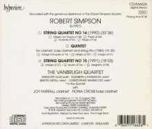 Robert Simpson (1921-1997): Streichquartette Nr.14 &amp; 15, CD