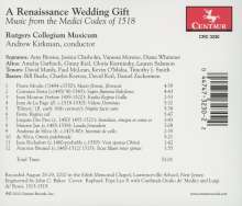 A Renaissance Wedding Gift - Music from the Medici Codex of 1518, CD