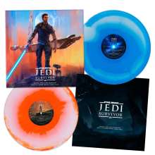 Stephen Barton &amp; Gordy Haab: Filmmusik: Star Wars Jedi: Survivor (Original Video Game Soundtrack) (Limited Edition) (Blue White &amp; Red White Vinyl), 2 LPs