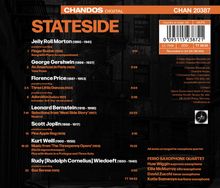 "CHANDOS DIGITAL STATESIDE" in großen Buchstaben. Auflistung von Musikstücken mit Komponisten und Zeitangaben.