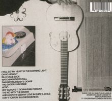 Text: "I WILL EAT MY HEART IN THE MORNING LIGHT... DON'T YOU CRY IN LONESOMENESS". Schwarz-weißes Bild einer Gitarre.