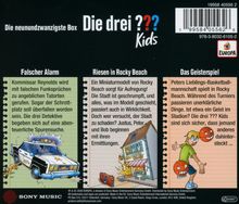 Die neunundzwanzigsten Box Die drei ??? Kids. Titel: Falscher Alarm, Riesen in Rocky Beach, Das Geisterspiel.