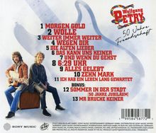 Titelliste eines Albums von Wolfgang Petry. Zwei Männer sitzen, einer mit einer Gitarre. Logo oben rechts.