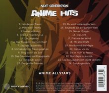 Text: "Next Generation Anime Hits, Anime Allstars."
Hintergrund: Abstrakte Formen in grünen und braunen Tönen.