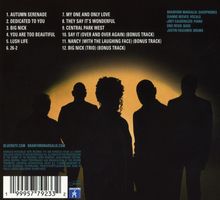 Songtitel und Musiker, Silhouetten von vier Personen vor gelbem Hintergrund.