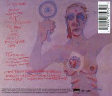 Texte in Rot: Songtitel und Credits. Illustration einer Person mit Lupe und Herzsymbol.