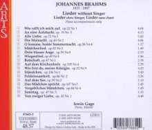 Irwin Gage - Brahms-Lieder without Singer, CD