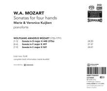 Wolfgang Amadeus Mozart (1756-1791): Klaviersonaten zu vier Händen KV 448,497,521, Super Audio CD