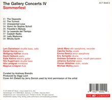 "The Gallery Concerts IV Sommerfest" zeigt neun Musiktitel und Künstler wie Lars Danielsson und Emma Rawicz. Logo unten rechts.