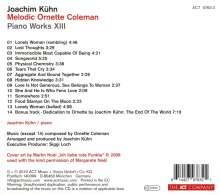 Joachim Kühn (geb. 1944): Melodic Ornette Coleman Piano Works XIII, CD