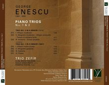 George Enescu: Piano Trios Nos. 1 & 2, Trio Zefír. Details zu zwei Trios, Komponist und Musiker. Hintergrund: Steinbogen.