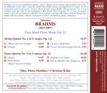 Johannes Brahms (1833-1897): Klaviermusik zu 4 Händen Vol.12, CD