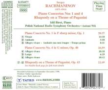 Sergej Rachmaninoff (1873-1943): Klavierkonzerte Nr.1 &amp; 4, CD