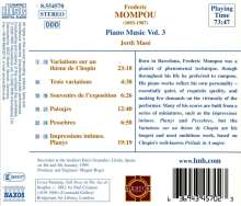Federico Mompou (1893-1987): Klavierwerke Vol.3, CD