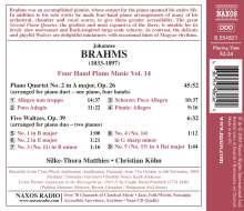 Johannes Brahms (1833-1897): Klaviermusik zu 4 Händen Vol.14, CD