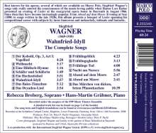Siegfried Wagner (1869-1930): Sämtliche Lieder - Wahnfried-Idyll, CD