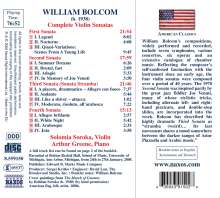 William Bolcom (geb. 1938): Sonaten für Violine &amp; Klavier Nr.1-4, CD