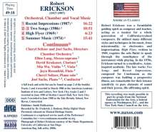 Robert Erickson (1917-1997): Recent Impressions, CD