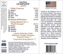 Jonathan Leshnoff (geb. 1973): Violinkonzert, CD