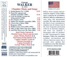 George Walker (1922-2018): Kammermusik &amp; Lieder, CD