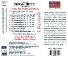 Vincent Persichetti (1915-1987): Werke für Violine &amp; Klavier, CD