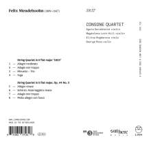 Felix Mendelssohn Bartholdy (1809-1847): Streichquartett Nr.5 op.44,3, CD