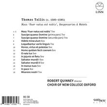 Thomas Tallis Mass 'Puer natus est nobis', Responsories & Motets. ROBERT QUINNEY director CHOIR OF NEW COLLEGE OXFORD.