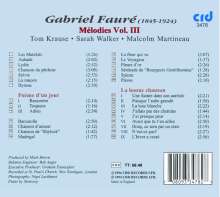Gabriel Faure (1845-1924): Lieder Vol.3, CD