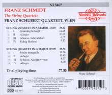 Franz Schmidt (1874-1939): Streichquartette in A &amp; G, CD