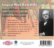 Max Kowalski (1882-1956): Lieder, CD