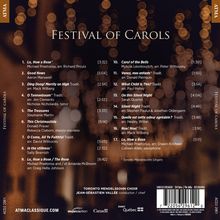 Titel: "Festival of Carols". Liste von 17 Liedern mit Zeiten, Chor und Dirigent: Toronto Mendelssohn Choir, Jean-Sébastien Vallée.