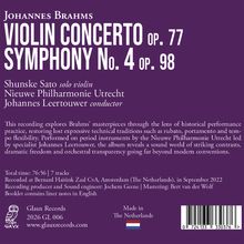 Johannes Brahms: Violin Concerto Op. 77, Symphony No. 4 Op. 98. Interpreten: Shunske Sato, Nieuwe Philharmonie Utrecht.