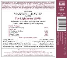 Peter Maxwell Davies (1934-2016): The Lighthouse (Kammeroper), CD