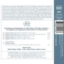 Franz Liszt (1811-1886): Klavierwerke in Transkriptionen für Violine &amp; Klavier, CD