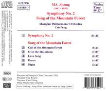 Sicong Ma (1912-1987): Symphonie Nr.2 "Mountain Forrest", CD