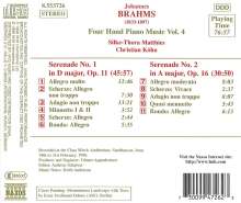 Johannes Brahms (1833-1897): Klaviermusik zu 4 Händen Vol.4, CD