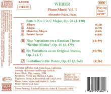 Carl Maria von Weber (1786-1826): Klavierwerke Vol.1, CD
