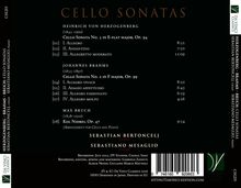Titel: CELLO SONATAS. Werke von Herzogberg, Brahms und Bruch. Musiker: Sebastian Bertoncelj (Cello), Sebastiano Mesaglio (Klavier).