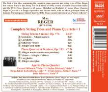 Max Reger (1873-1916): Sämtliche Streichtrios &amp; Klavierquartette Vol.1, CD